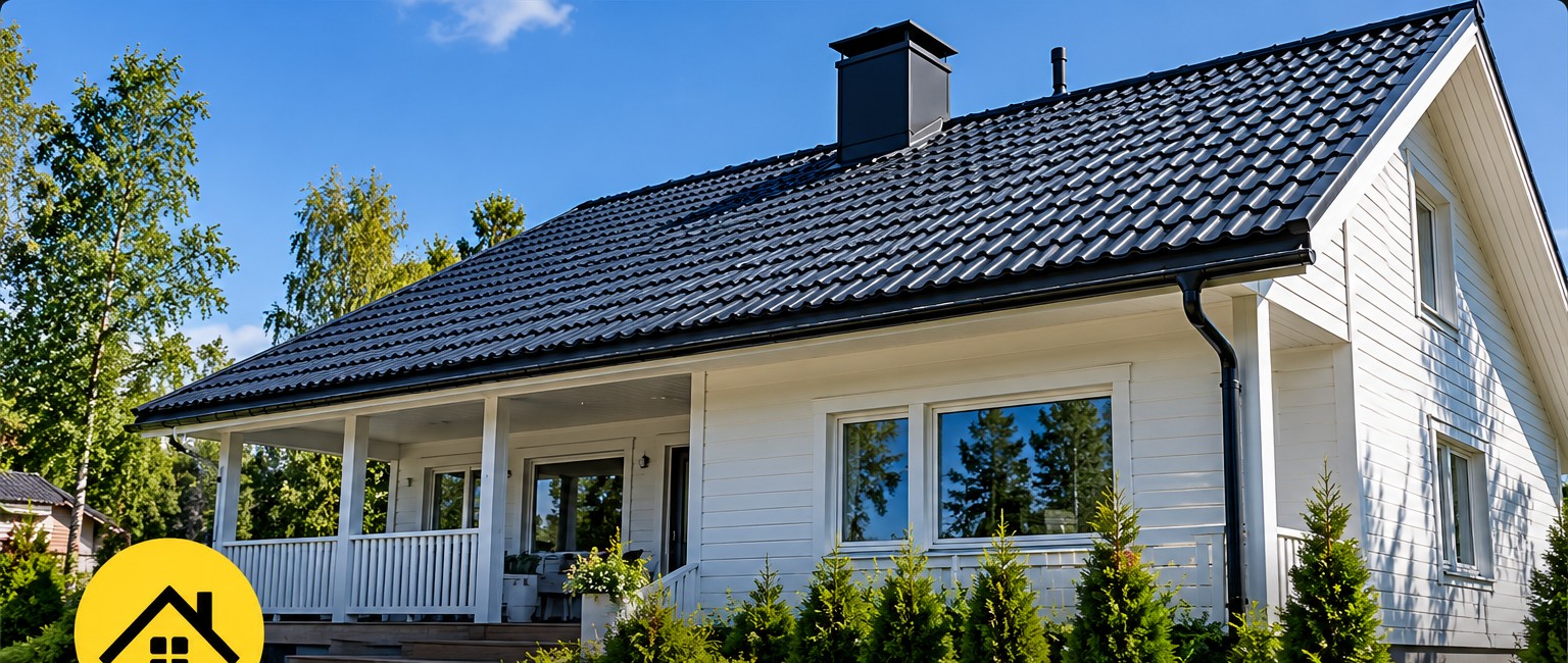 Omakotitalon ulkomaalaus ja katon huoltomaalaus